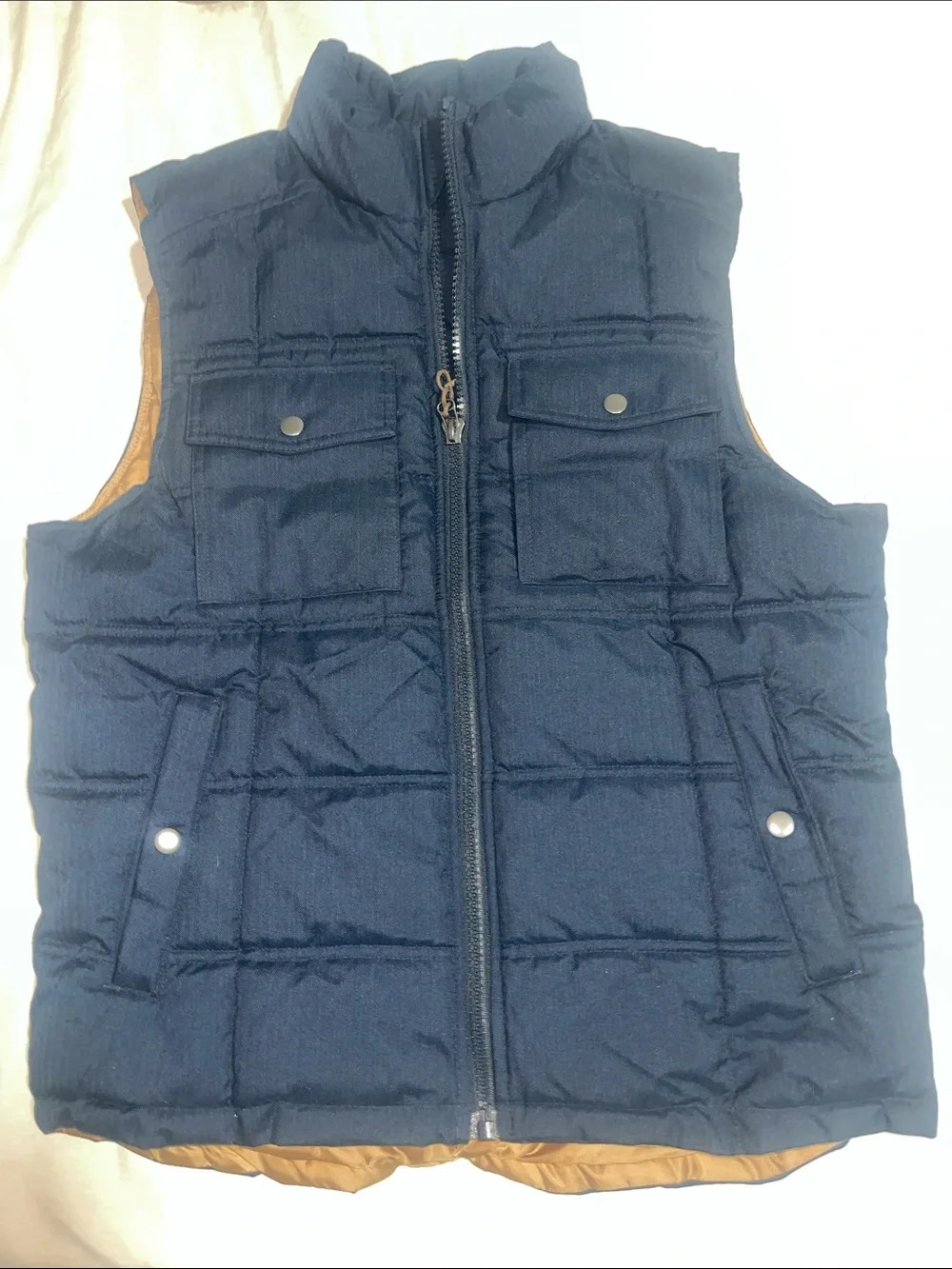 Goodfellow & Co Black Quilted Puffer Vest with Contrast Trim